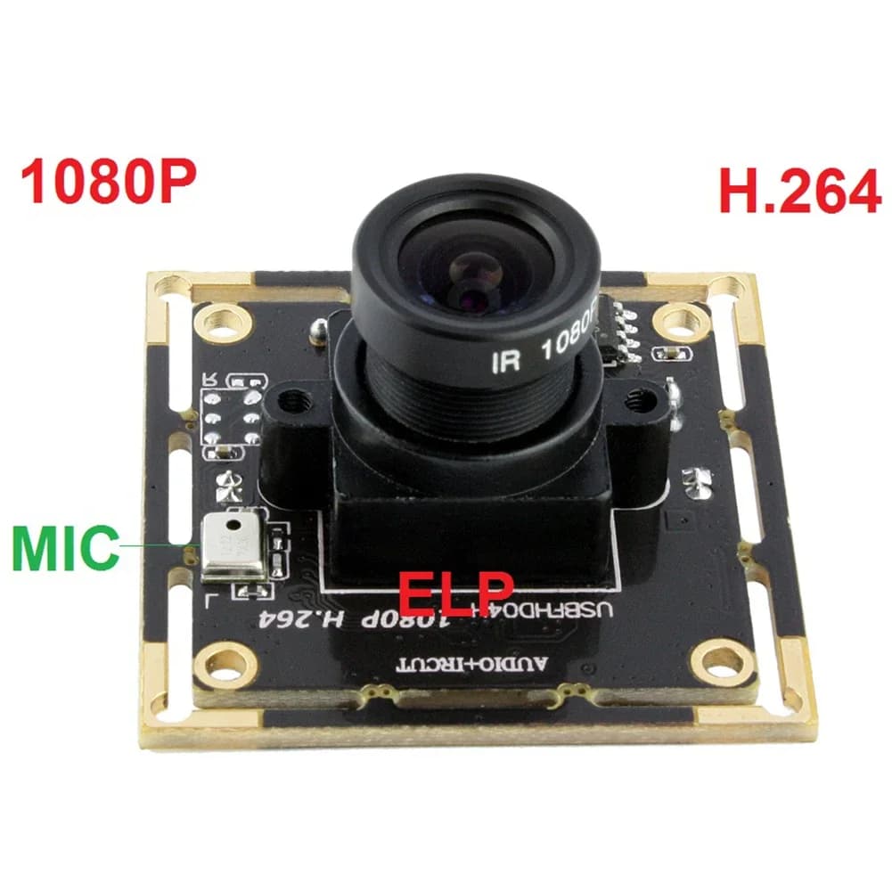 NEW ELP Driverless Built-in 2MP 1080P Webcam CMOS AR0330 Audio H.264 30fps UVC USB Camera Module for Android Linux Windows