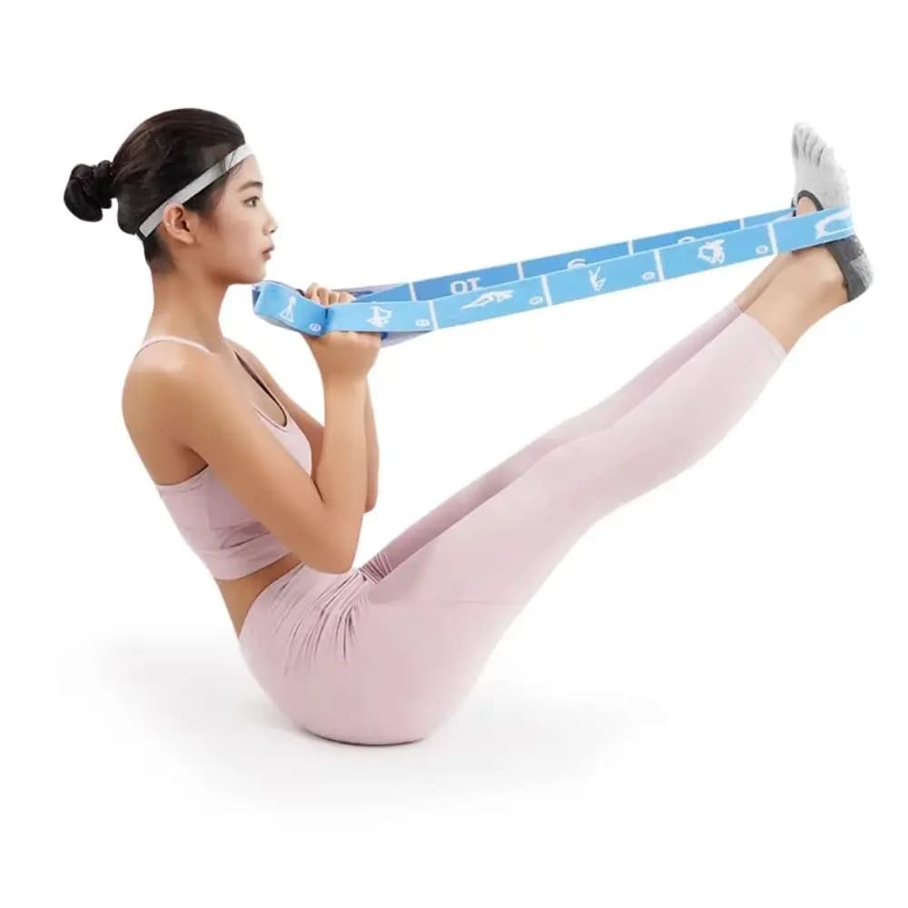 Nylon Yoga Pilates Resistance Band Stretch Strap Segmented Markings Yoga Strap Elastic Band Portable Multi-Functional