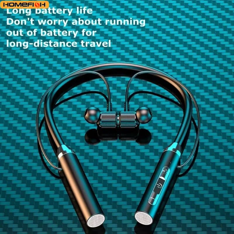 Auricolari Bluetooth 9D Wireless, Cuffie Sportive Magnetiche da Collo, Auricolari TWS Wireless con Microfono