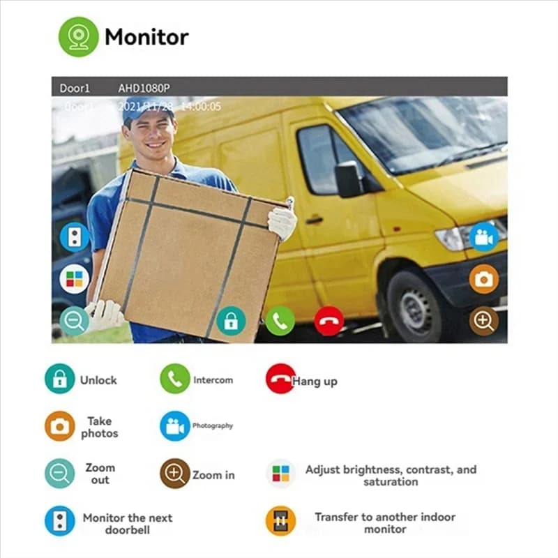 A02M-Video Campanello Appartamento Citofono 7In Full Touch Monitor Sistema TUYA Wifi Home Video Citofono Kit Citofono