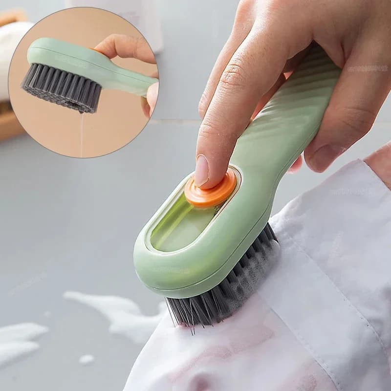 Spazzola Multifunzione per Scarpe con Setole Morbide e Erogazione Automatica di Liquido, Strumento di Pulizia per Vestiti e Calzature, 1 Pezzo