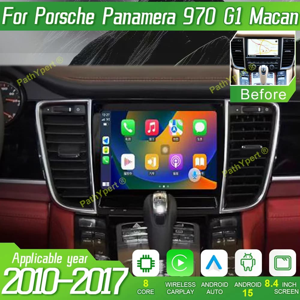Carplay DSP Autoradio Per Porsche Panamera 970 G1 Macan 2010-2017 Android 15 Con 8 Core 8GB + 256G Lettore Multimediale 4G Bluetooth