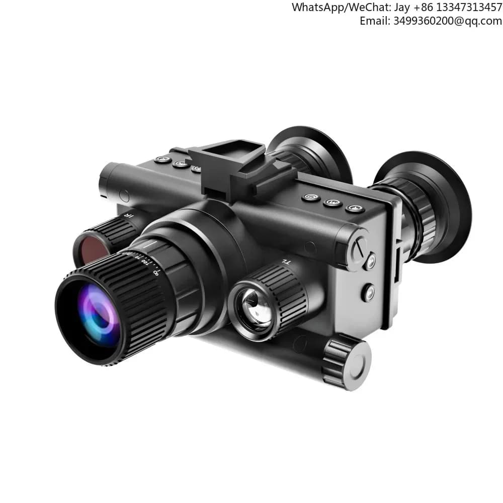 Binocolo per visione notturna a infrarossi 4K montato su casco con ingrandimento 8X e 1. Schermi Circolari Doppi da 43 Pollici per Caccia per Adulti