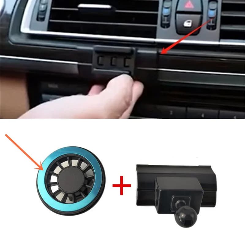 1Set Materiale plastico ABS per 2011-2015 BMW serie 7 730i 740i F01 Supporto speciale per telefono magnetico per auto Staffa fissa Supporto mobile
