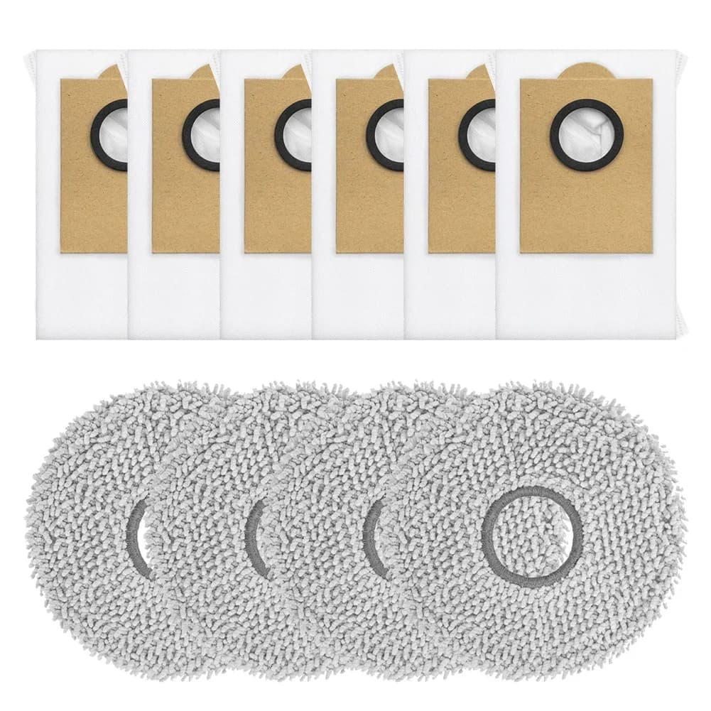 For LEFANT For M3 / For M3 For Gen2 Robot Vacuum 4 Mop Pads 6 Dust Bags For Household Supplies Cleaning Vacuum Parts