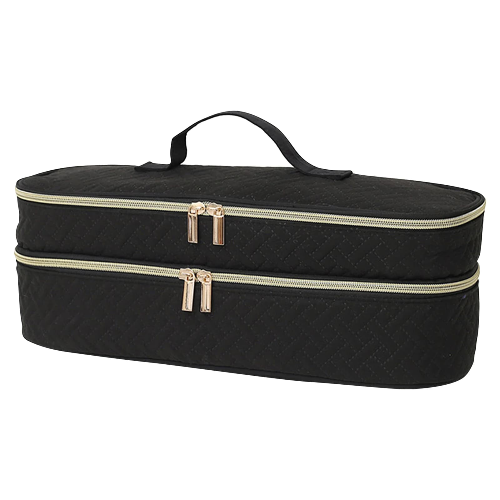 Travel bag for gel enamels, double layer, portable, with handle, for hairdryer and hot air brushes.