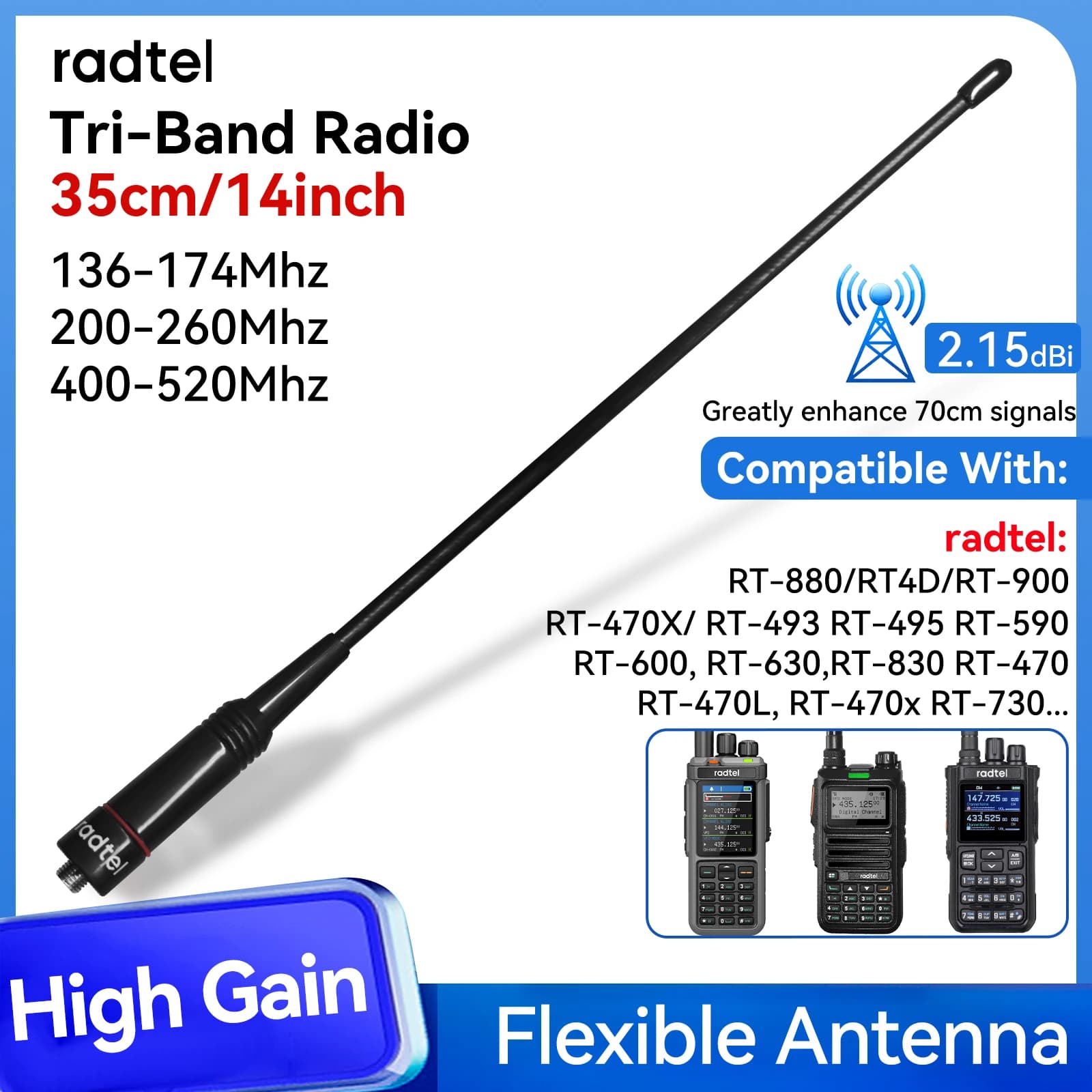 Radtel RHD-771S Tri-Band 144//220/430Mhz per walkie talkie Rt-4D Rt-470 Rt-900 Rt-470x RT-860 RT-860G RT-880