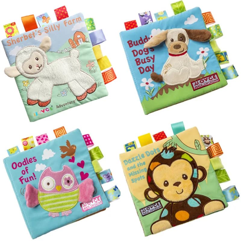 Montessori Educazione Giocattoli per bambini Stile animale Libro occupato 0 12 mesi Libro di stoffa per coda infantile Libro sensoriale Giocattoli per bambini per bambino