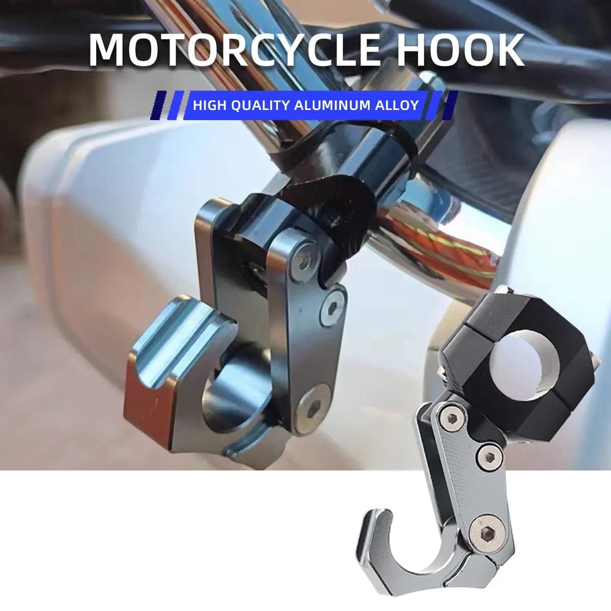 1x accessori modificati per moto gancio pieghevole in lega di alluminio per gancio manubrio Honda supporto per casco deposito bagagli 22-30MM