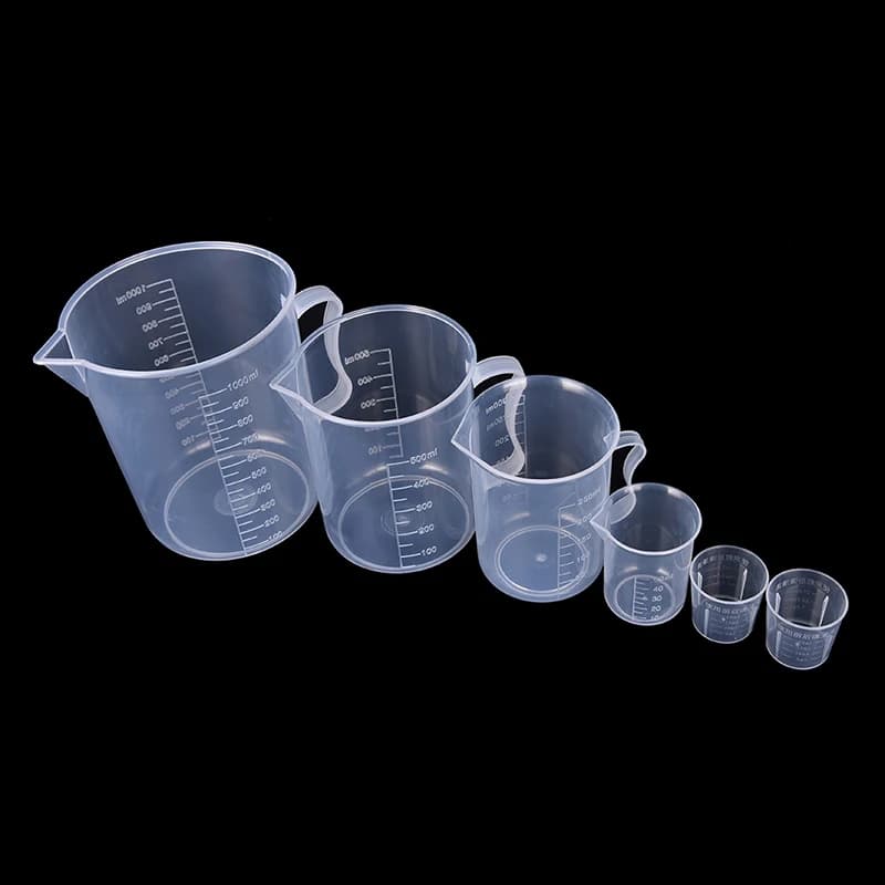 1/2 pezzi 20-1000ml misurino graduato in plastica contenitore per liquidi contenitore epossidico in Silicone tazza per frullatore trasparente