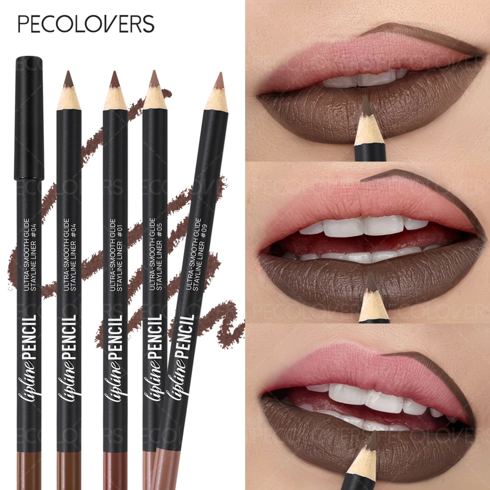 1pc Velvet Matte Lip Liner Pencil, Long-Lasting, Nude Lip Liners, High-Pigmentation Resistant, Natural Finish