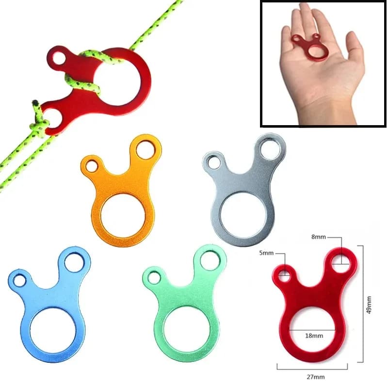 Fibbie per funi per tende tenda da campeggio per esterni a 3 fori fibbia per corda del vento tenditore in lega di alluminio tenditore per tenda fermacorda per corda stringere il gancio