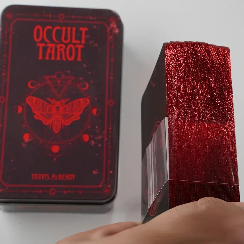 Tarocchi occulto Luna Lapin Lucid Dreams Principianti Del Toro Tarocchi in scatola di metallo di latta 78 pezzi Carte Bordo dorato Ponte guida cartaceo