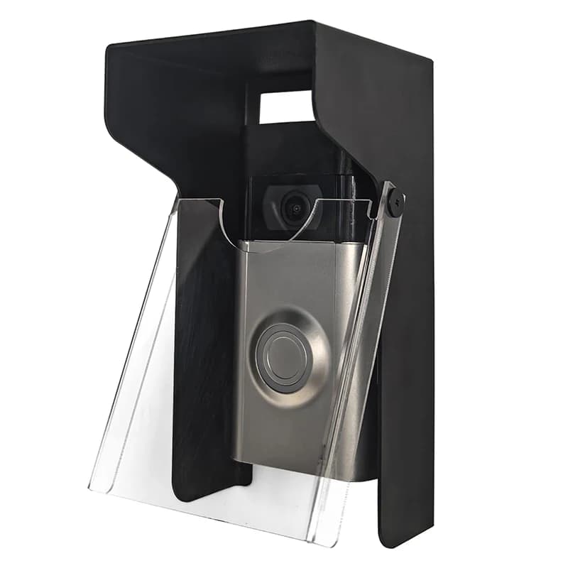 Flip Video Metal Doorbell Rain Cover Sun Shield Hood Plate, Weather Protection Cover Compatible for most doorbells