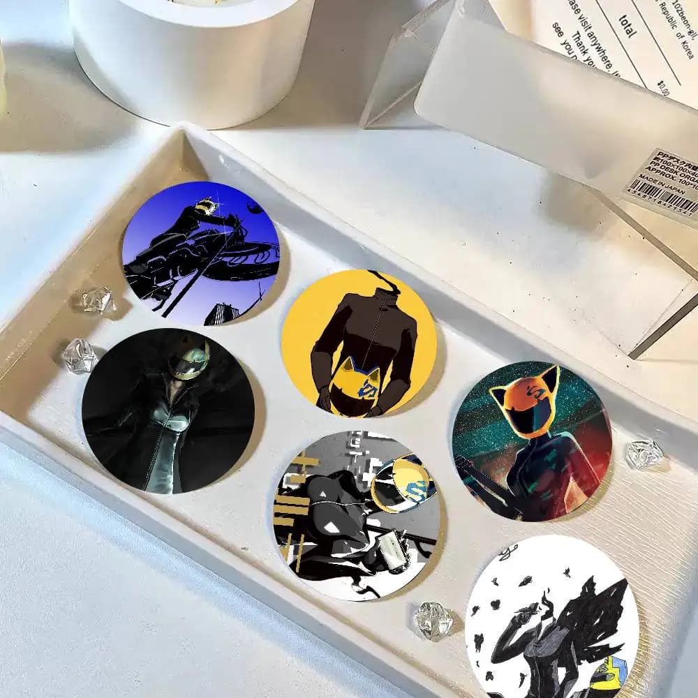Celty Sturluson Anime D-Durarara!! Spille smaltate rotonde in stile cartone animato per decorazione zaini e accessori