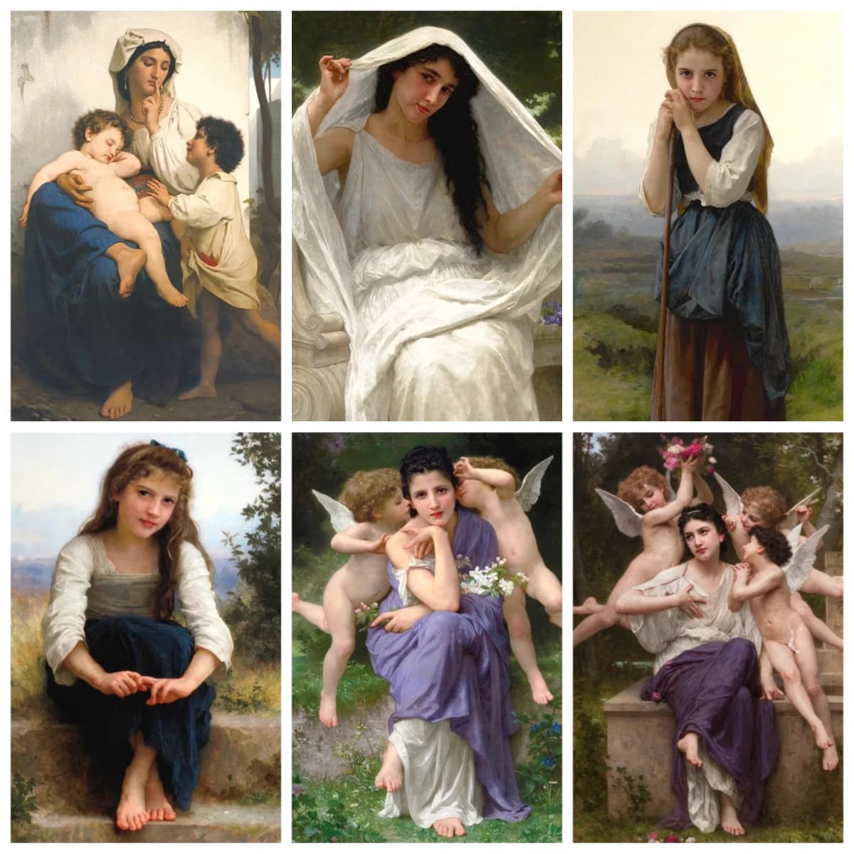 500 PCS Jigsaw Puzzles SArtist William Bouguereau Famous Family Activity Games for GameroomBedroom Livingroom Gift