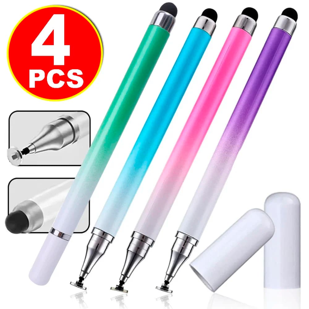 1/4Pcs 2 in 1 Universal Touch Pens for Smart Phone Tablet Drawing Capacitive Pencil Android Screen Touch Pen for IPhone Samsung