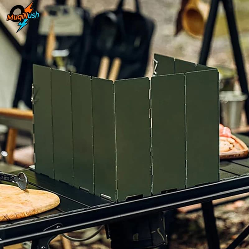 MuqiNush Lightweight camping windshield, portable wind, outdoor kitchen material, compatible with various picnic stoves, shoulder backpack