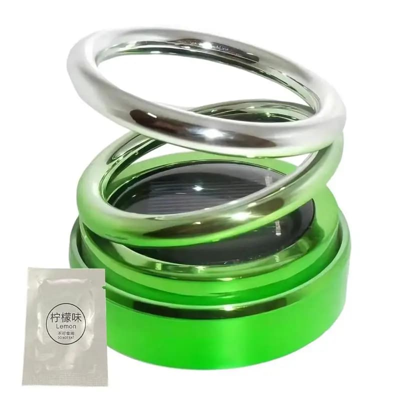 Perfume diffuser for auto deodorant solar rotating diffuser for aromatherapy double ring perfume decoration for auto interior accessories