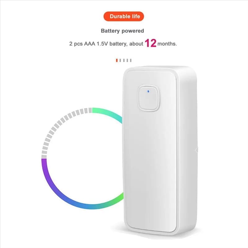 Allarme magnetico per porta Tuya, allarme antifurto, APP WIFI Promemoria apertura magnetica porta Allarme remoto Facile installazione Facile da usare-B12B