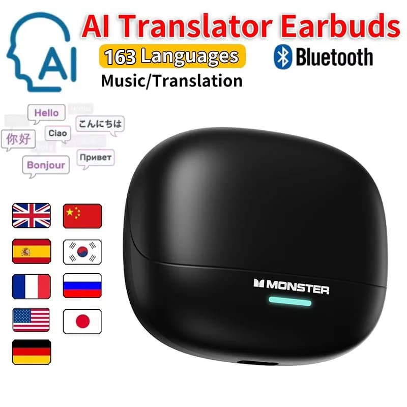 Monster MQT52 AI Bluetooth Translation Wireless earphones Gamephones HIFI dual mode stereo audio headphones with microphone