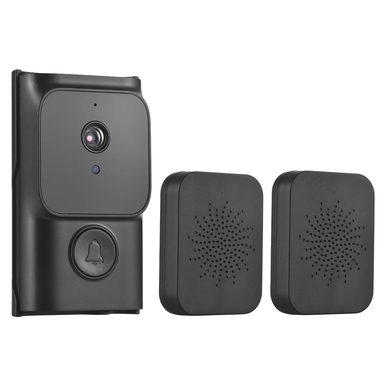 Campanello Intelligente WiFi con Videocamera, 2 Suonerie, Controllo App TY, Visione Notturna a Infrarossi, Videocitofono Ricaricabile