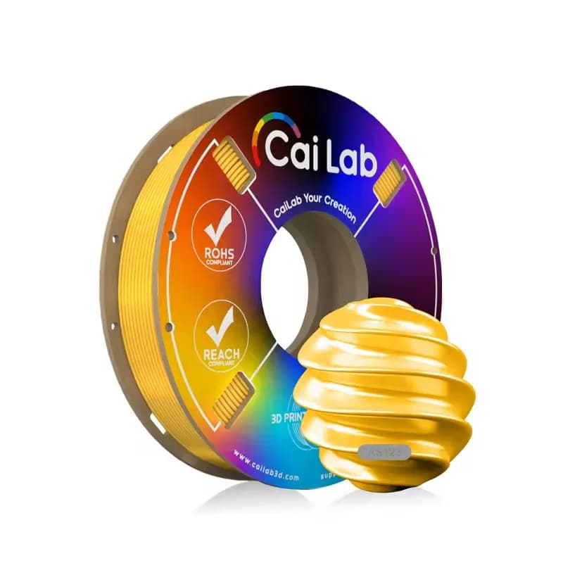 CaiLab 200g 3D Printer Filament PLA in gloss silk 1,75 mm for 3D printer FDM PLA + Print rich colors Metal luster smooth finish