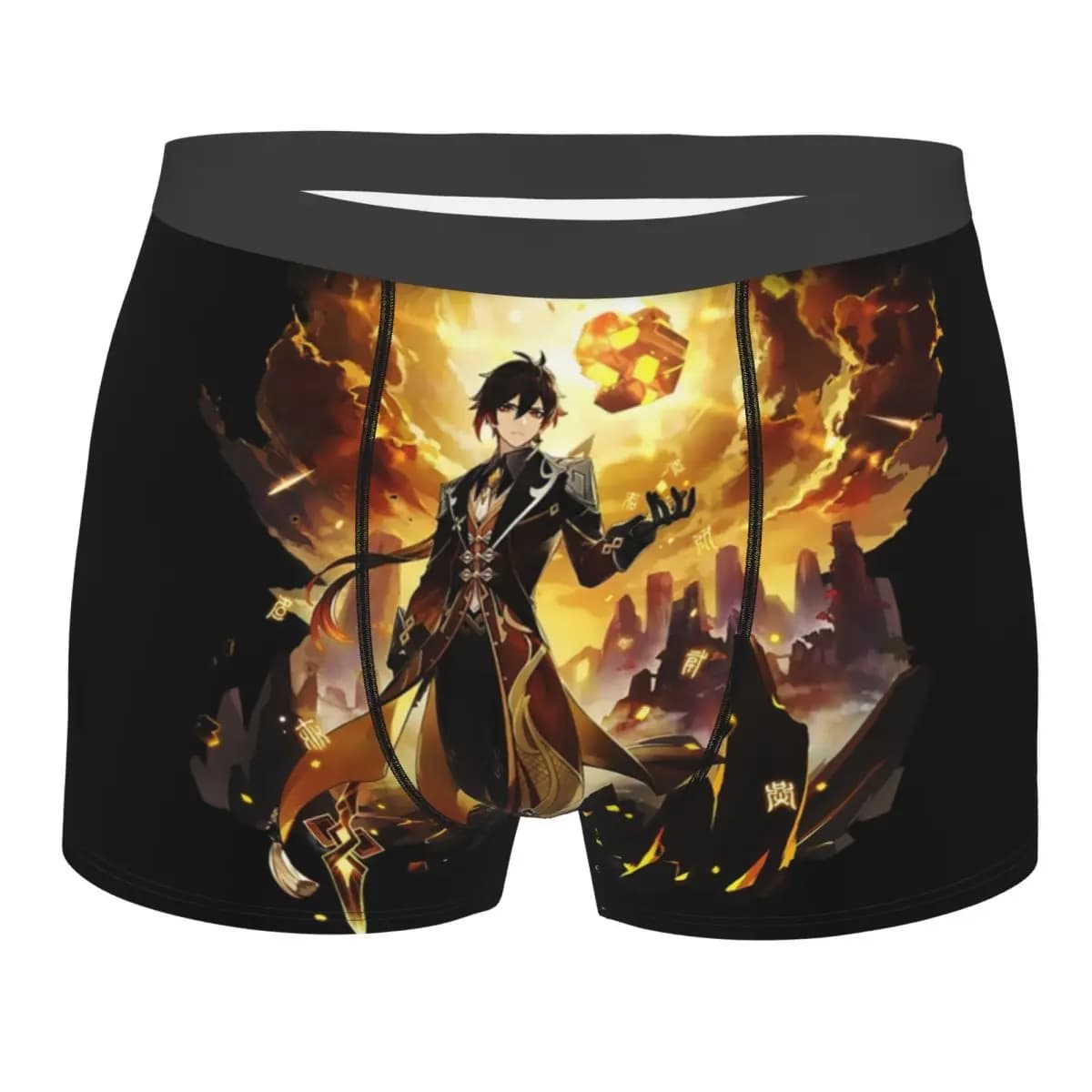Nuovi boxer personalizzati Star Zhongli Genshin Impact da uomo traspiranti