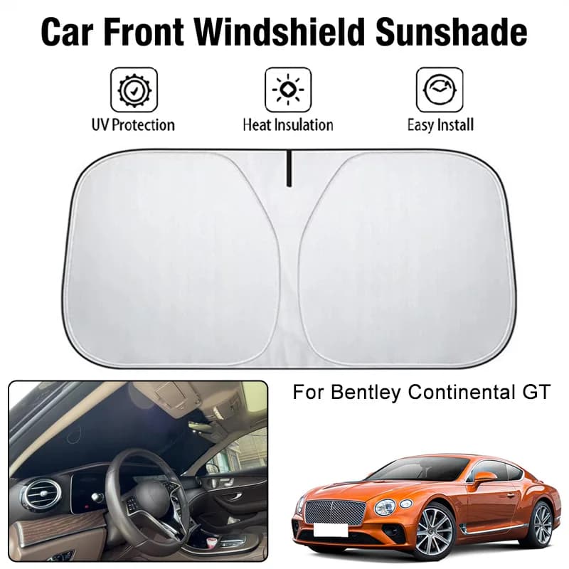 Copertura parasole per parabrezza anteriore per auto Bentley Continental GT, blocco UV, isolamento termico, accessori per interni auto