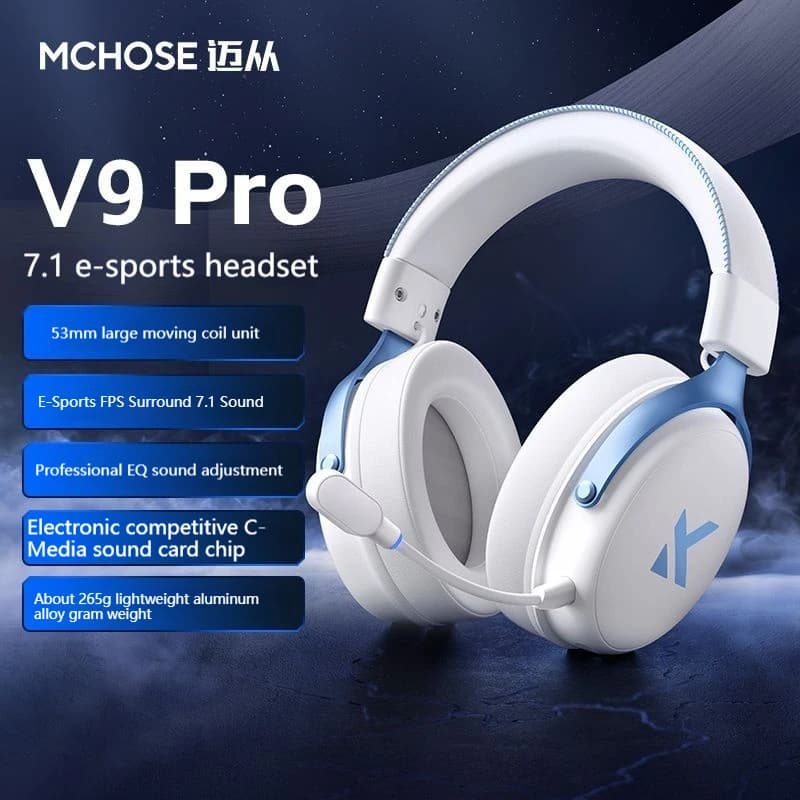 MCHOSE V9 Pro E-Sports Headphones with Microphone Tri-Mode Gaming USB Wireless Sound surround 7.1 channels Portable audio headphones