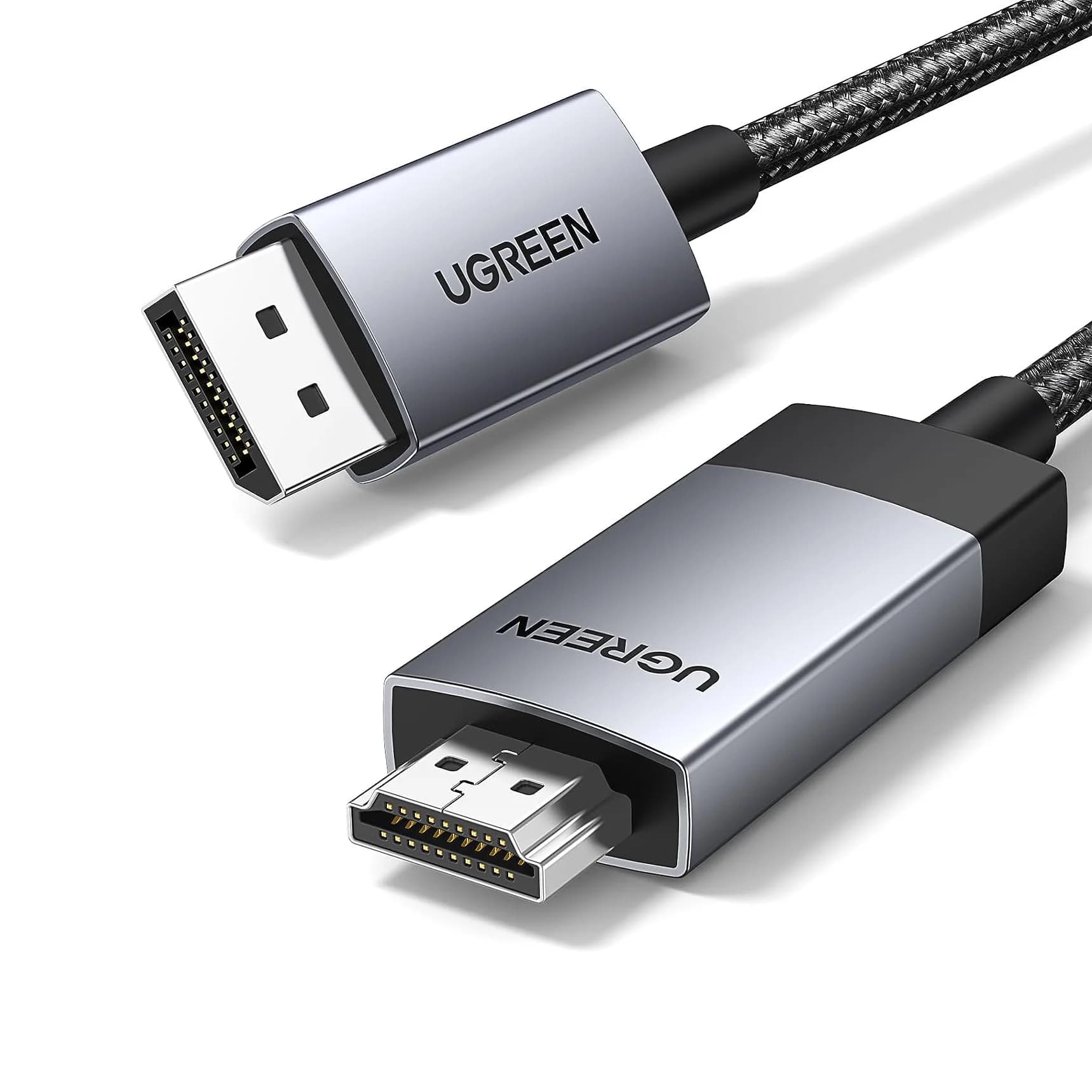 Cavo DisplayPort a HDMI UGREEN 4K@60Hz HDR Attivo DP 1.2 a HDMI 2.0, Cavo Intrecciato in Alluminio Unidirezionale, Convertitore DP a HDMI