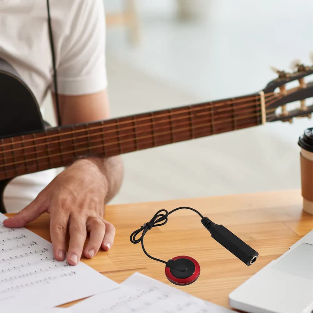 Set di pickup per chitarra acustica, accessorio per pickup per strumenti, trasduttore autoadesivo per foro sonoro per banjo e ukulele
