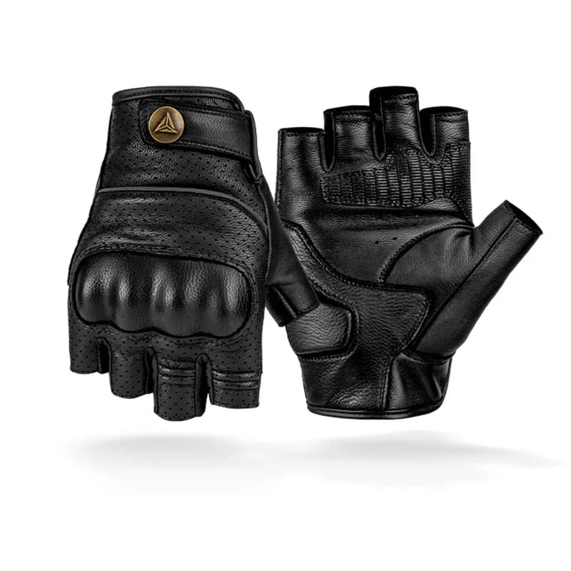 Guanti senza dita per moto estivi Accessori Guanti mezze dita in pelle di capra Guanti da motocross