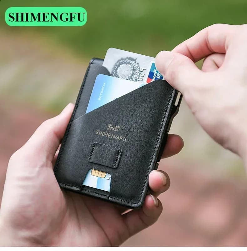 Normcore Minimalist RFID Metal Credit Card Holder for Men - Business Gift Metal Wallet Cardholder