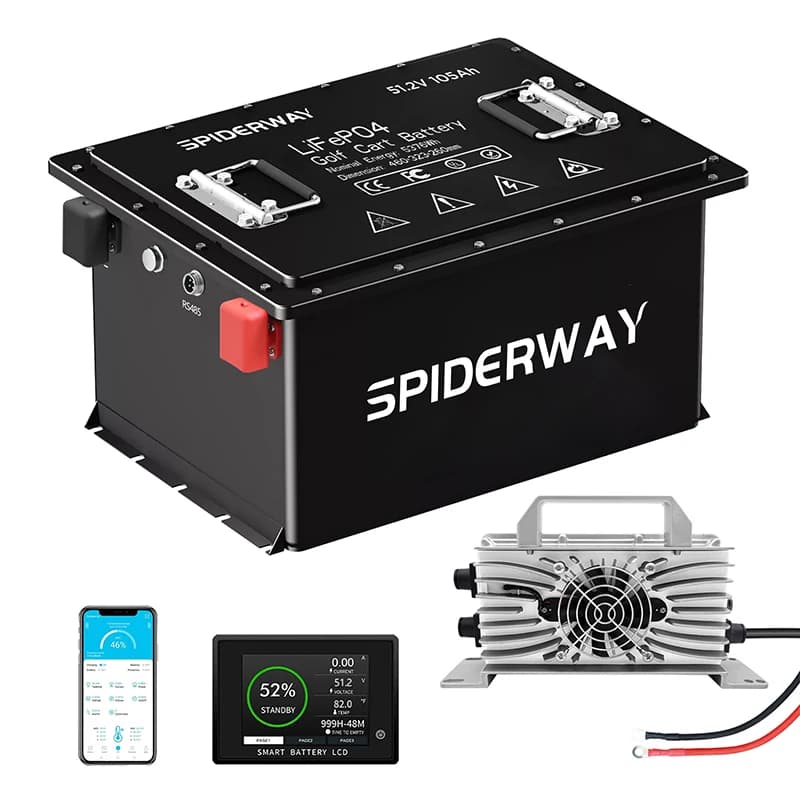 Lithium Battery LiFePO4 48V 105Ah for Golf Cart Yamaha G29 with Charger 25A