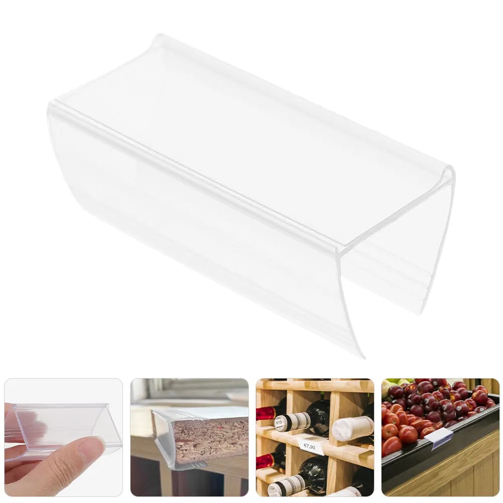 60 supporti trasparenti per etichette dei prezzi del supermercato, supporti per cartelli multiuso per la visualizzazione di cartelli interni