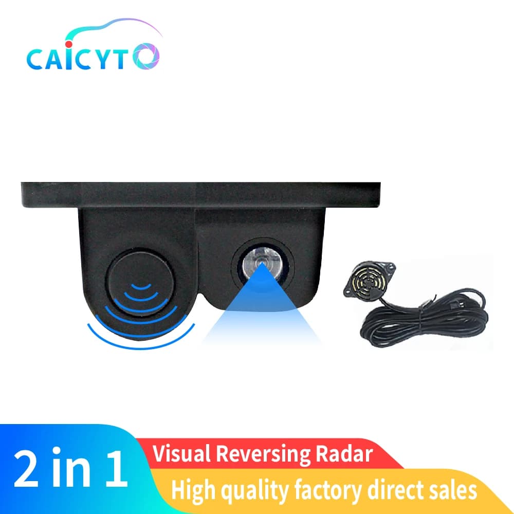 Parking Assistant System Waterproof 170°Radar Detector Sensor2in1 Sound Alarm Car Reverse Backup Rear View Camera Night Vision