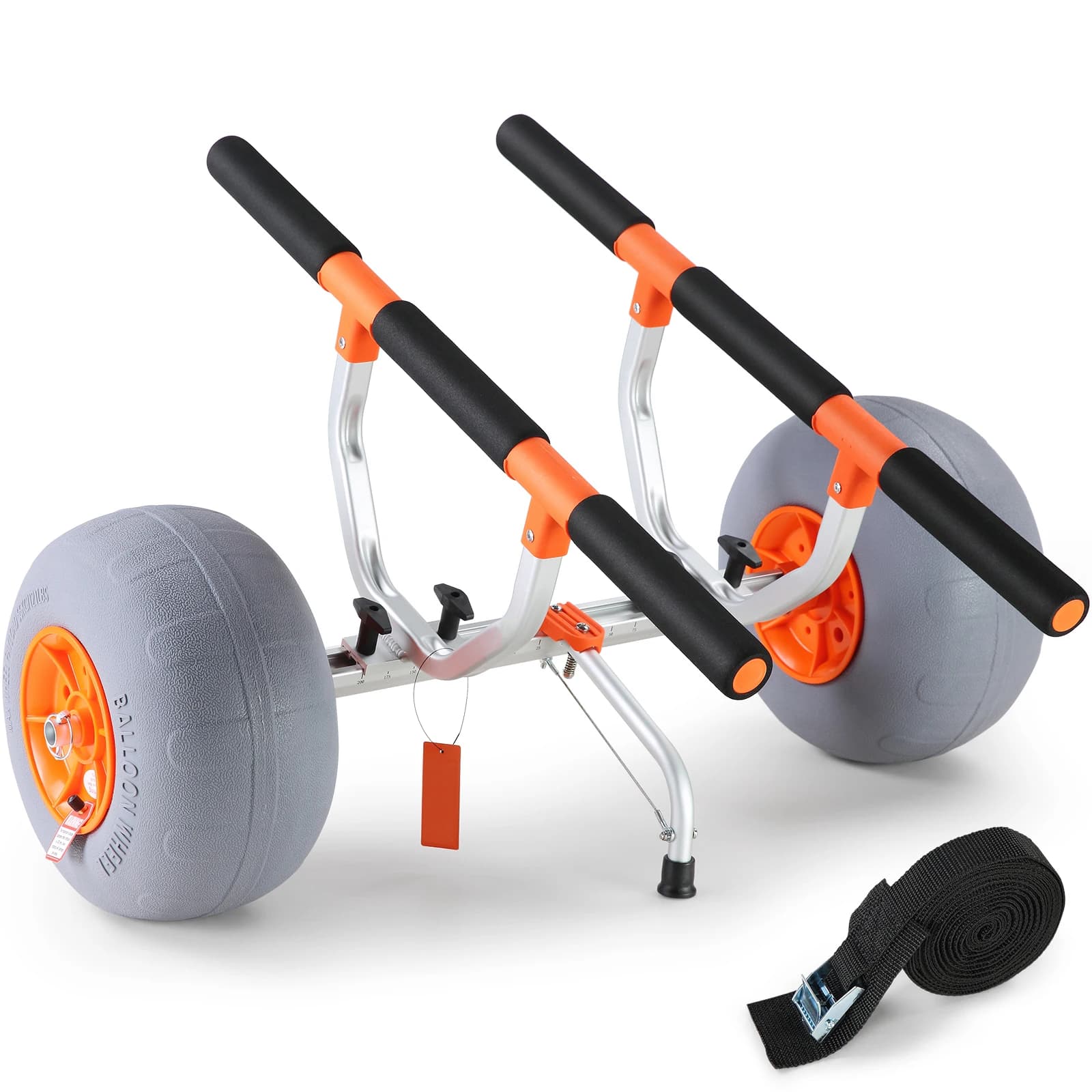 SucceBuy Carrello per rimorchio per kayak da 350 libbre Carrello per canoa pieghevole con pneumatici da 12 '' per paddleboard Tappetini galleggianti Jon Barche da trasporto