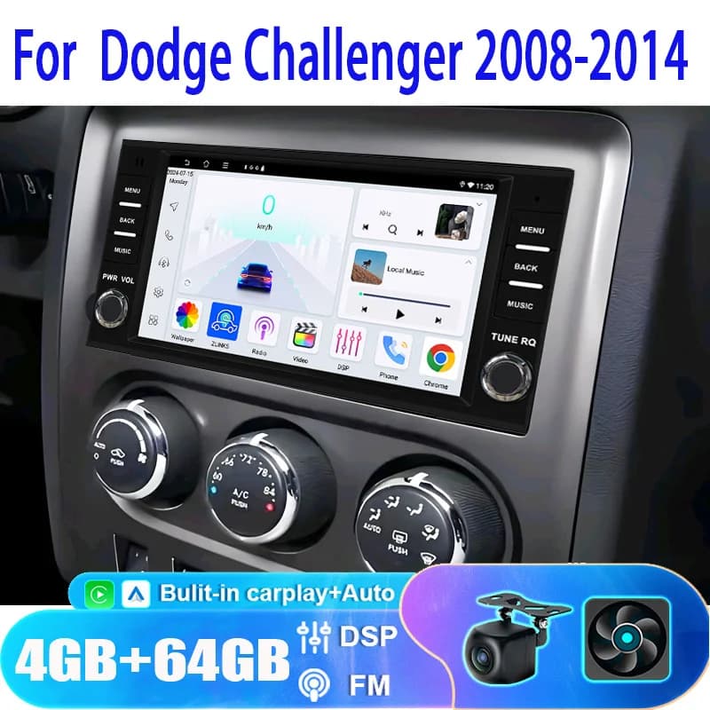 7 "Per Dodge Challenger 2008-2014 Android Auto Multimedia wireless Carplay Android Auto GPS stereo Radio Video Palyer Testa Un