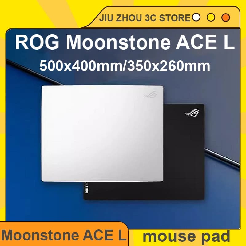 ROG Moonstone ACE L Tappetino per mouse in vetro Aggiornamento rivestito Copertura completa Primer Gaming Tappetino da scrivania grande Tappetino in vetro temperato Copia personalizzata