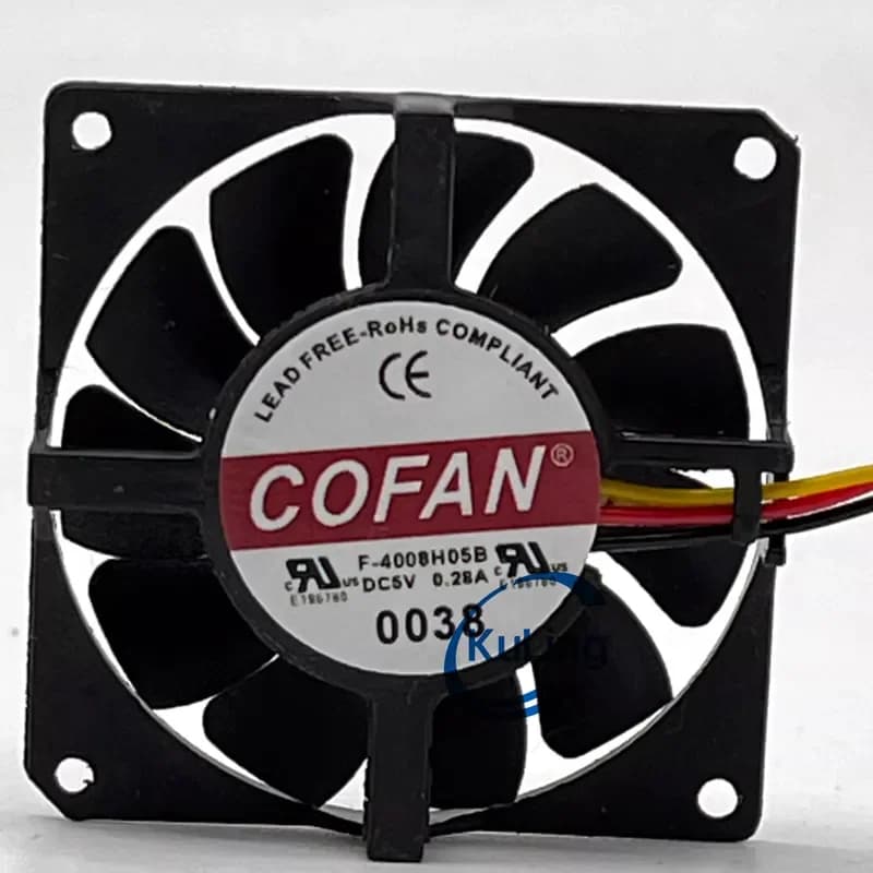 for F-4008H05B 5V 0.28A Three-Wire Graphics Card Cooling Fan with Plug