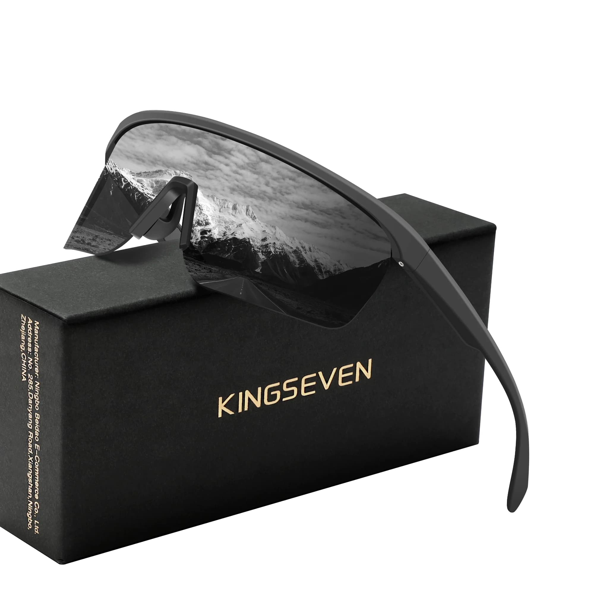 KINGSEVEN Occhiali da sole da ciclismo di marca Uomo Donna Occhiali da bicicletta Arrampicata Anti-UV Sport per bici Montatura grande