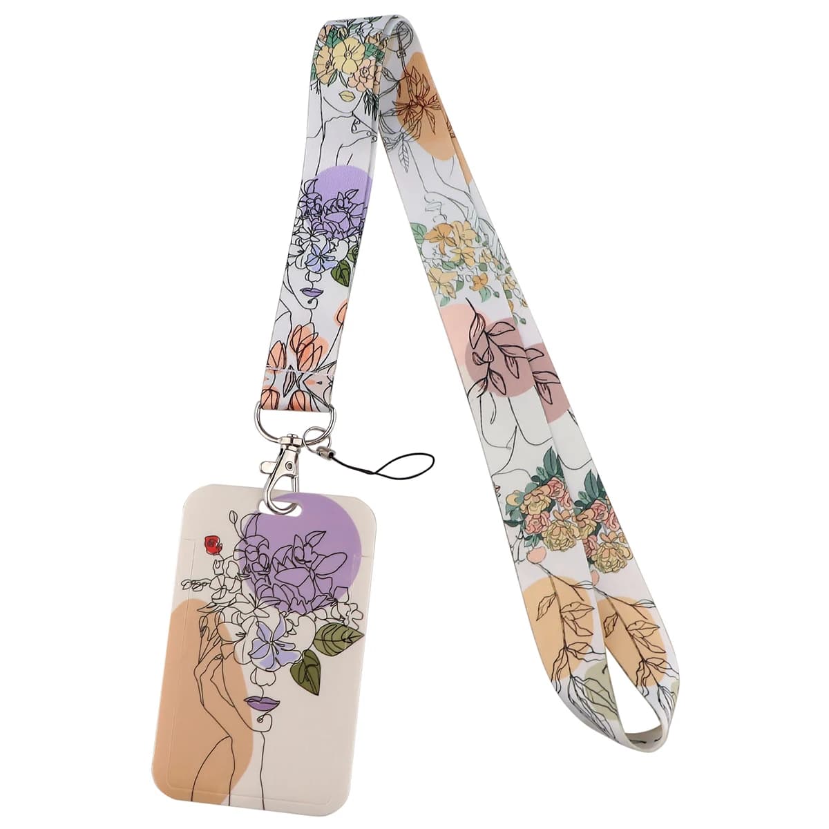 R2968 Minimalista Flower Art Moda Cordini ID Porta badge Bus Pass Custodia Cover Slip Porta carte di credito bancario Porta carte