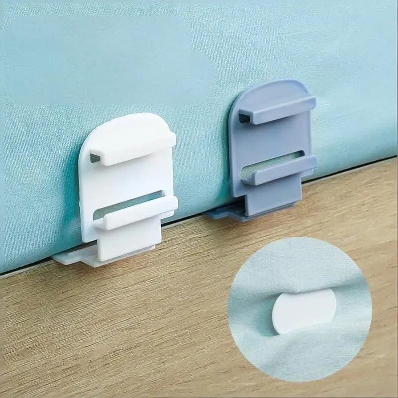 4pcs Plastic Bed Sheet Fastener Clips With Non Slip Grip And No Drill Design Perfect For Home Bedroom Bedding Fixing
