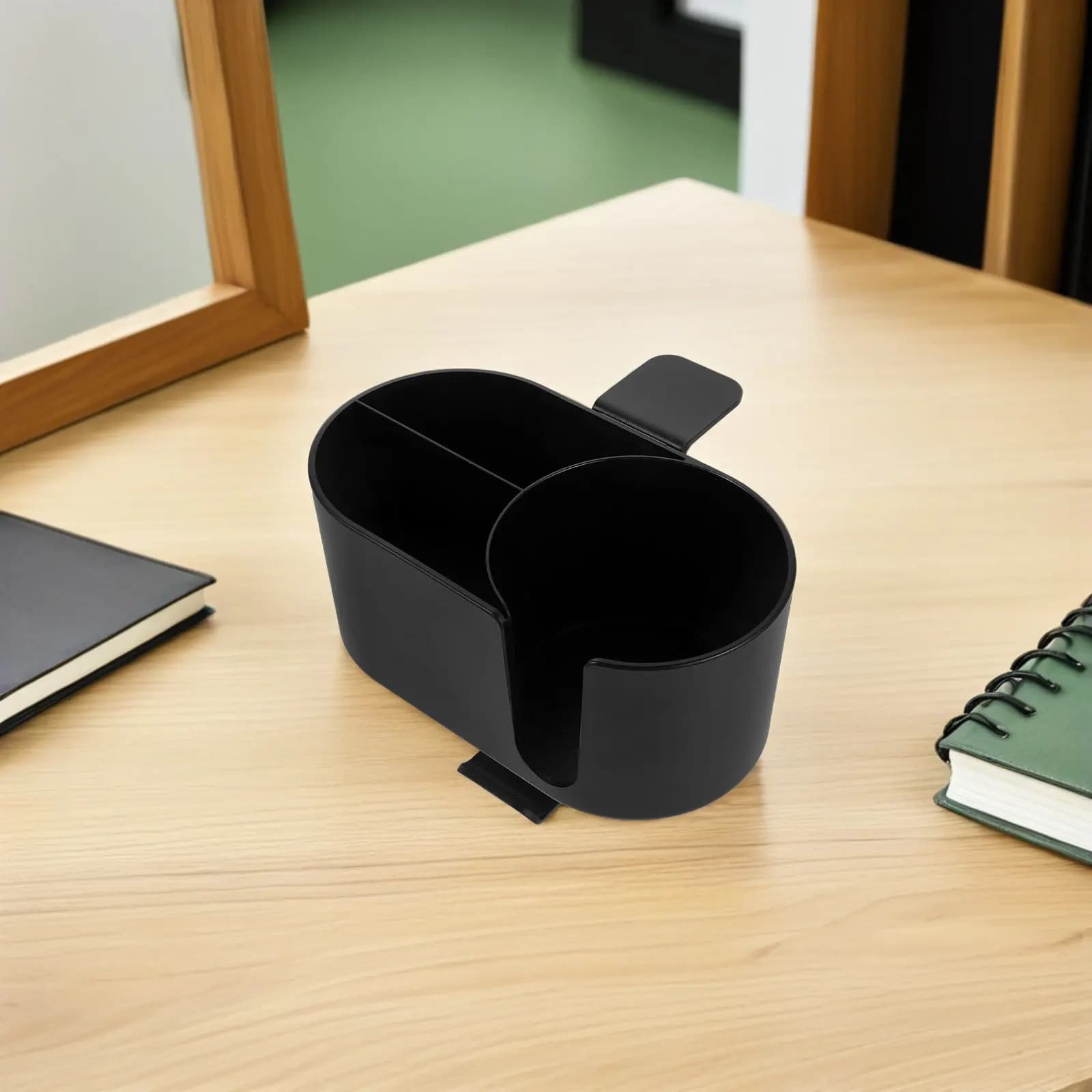 4 in 1 Desktop Cup Holder with Headphone Hook Clamp-on Desk Organizer for Coffee Mug Mobile Phone Pen Stand Office Gaming