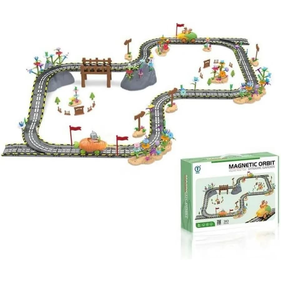 Set di 153 Pezzi di Piastrelle Magnetiche con Auto Giocattolo e Fiori, Gioco di Costruzione Magnetico, Regalo per Ragazzi