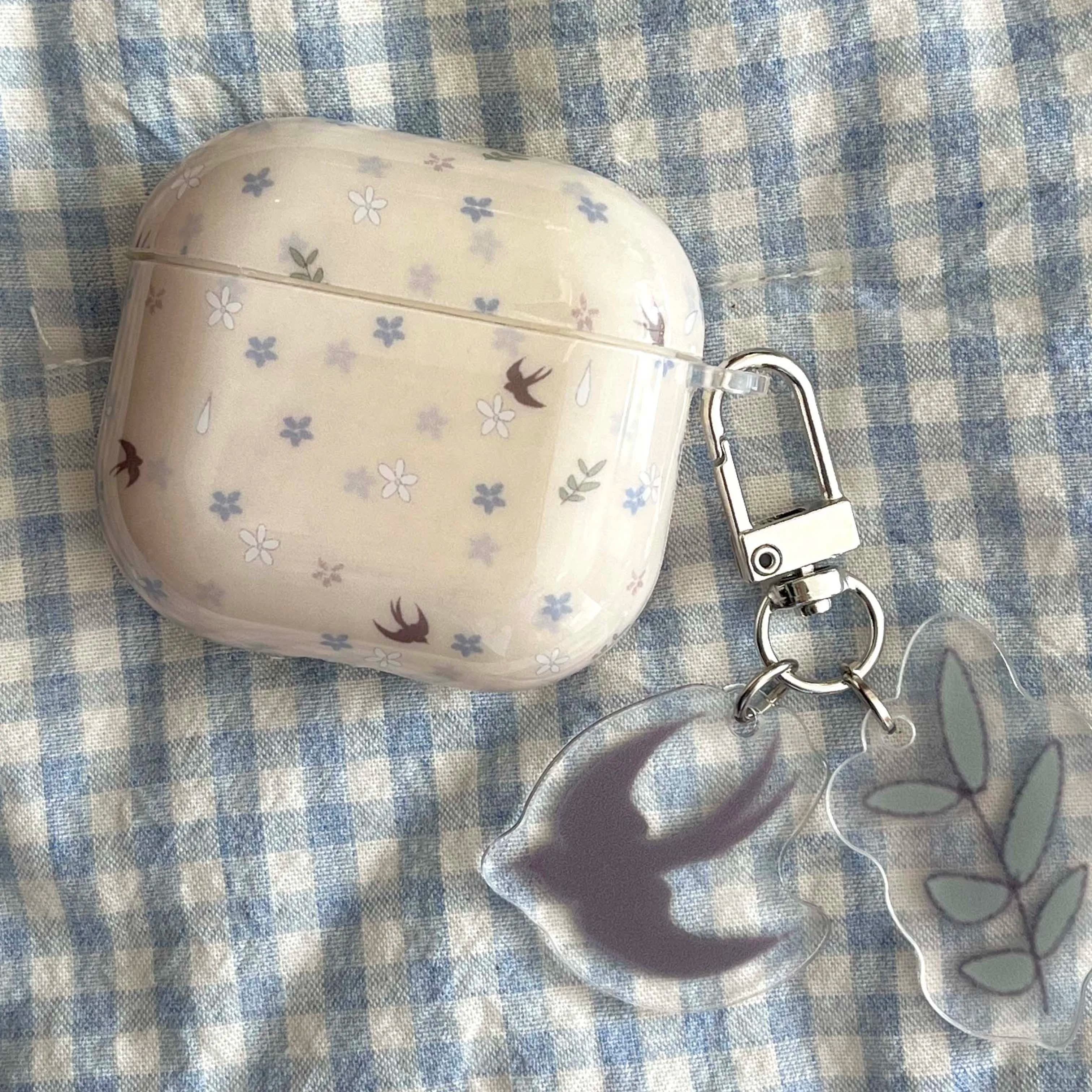 Cartoon fiore uccello imd shell per apple airpods 4 pro 3 2 2nd 1 custodia per auricolari copertura scatola di ricarica bluetooth senza fili