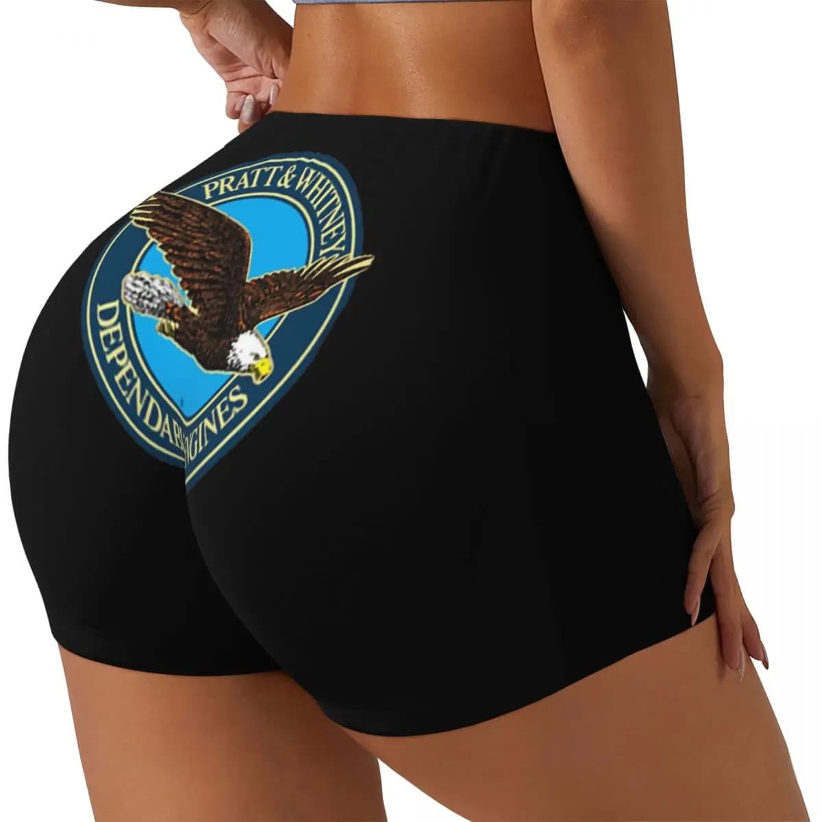 Logo Pratt & Whitney Customized Motors Reliable Running Shorts for Gym Training for Women's Gym Yoga Shorts for Athletic Volleyball Bikers