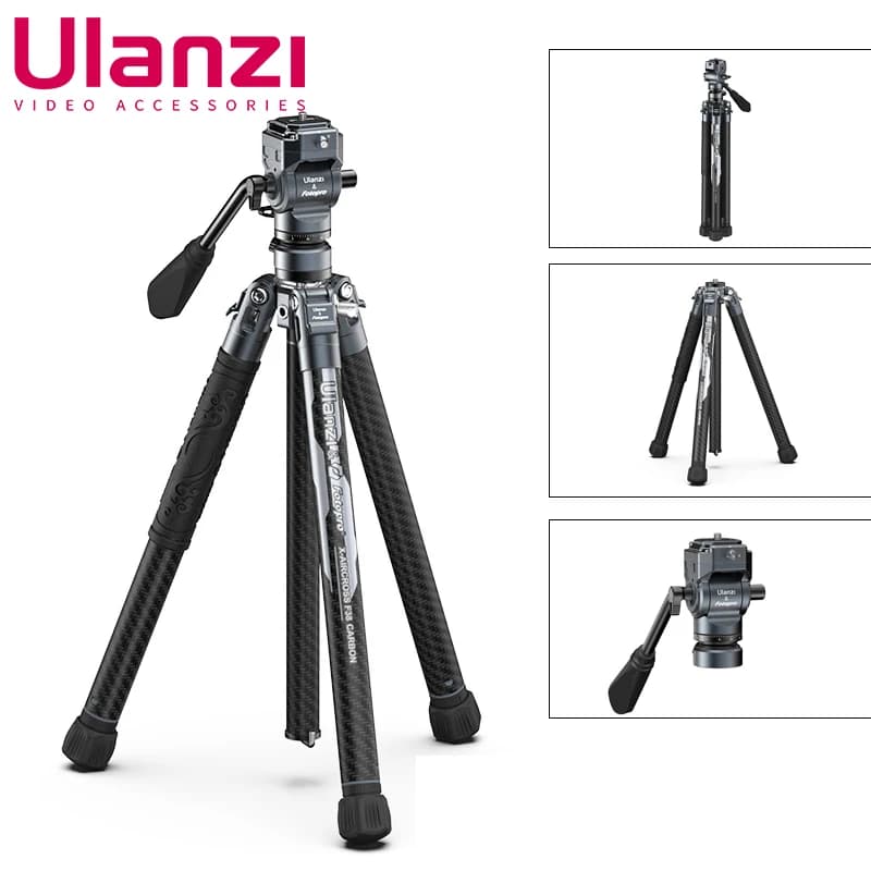 Treppiede per fotocamera in fibra di carbonio Ulanzi F38 con piastra a sgancio rapido supporto per telefono da viaggio leggero estensibile con testa a sfera staccabile