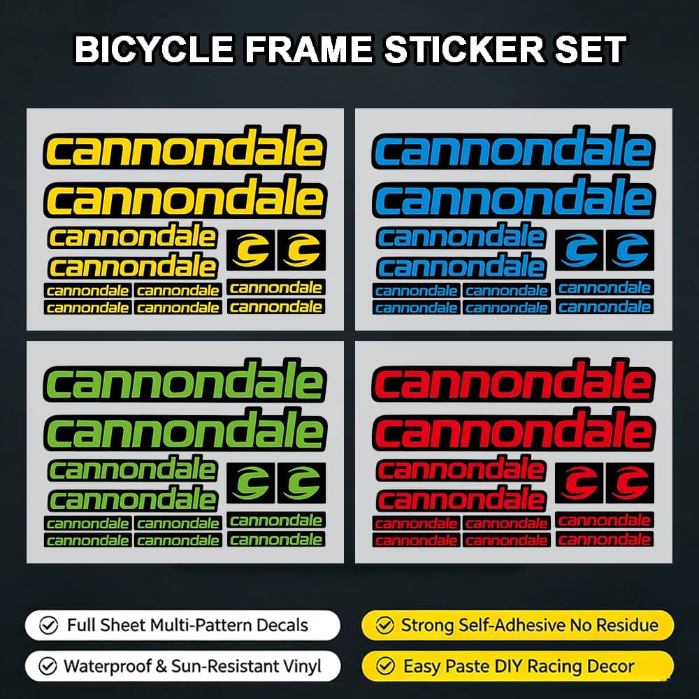 Bicycle Frame Decor Stickers Self‑Adhesive Vinyl Decals for Cannondale Mountain Road Bike Helmet Racing Styling Mod Accessories